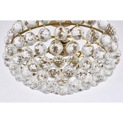 Savannah 16" Brass and Crystal Flush Mount Light