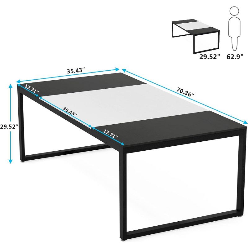 Tribesigns 6FT Conference Table, Rectangle Shaped Meeting Table, Modern Seminar Boardroom Table for Office Conference Room, 3 of 10