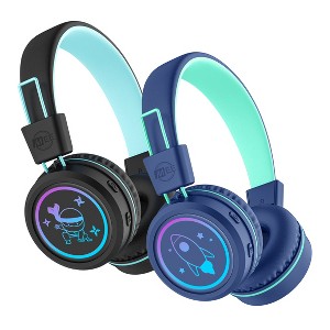 MEE audio KidJamz KJ55BT (2 Pack) Safe Listening Bluetooth Wireless Kid's Headphones with LED Lights - 1 of 4