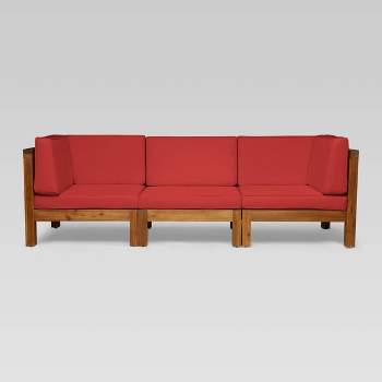 Brava 3pc Acacia Modular Sofa - Christopher Knight Home