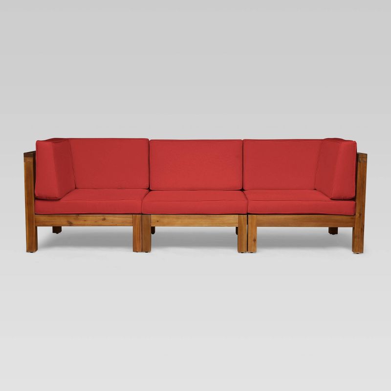 Brava 3pc Acacia Modular Sofa - Christopher Knight Home, 1 of 6