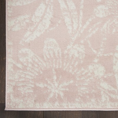 Bloomfield Easy-Care Blue Floral Synthetic 6' x 9' Area Rug