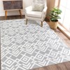 Area Rug for Living, Soft Boho Geometric, Ultra Thin Low Pile, Stain Resistant Non Slip Carpet for Bed & Dining Room Indoor Floor Mat - 3 of 4