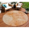 Salmon Peach And Ivory Nautical Washable Indoor Outdoor Area Rug - 2 of 4