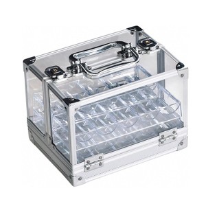 GSE 600pcs Poker Chip Cases, Acrylic Chip Case with Aluminum Frame & 6 Trays - 1 of 4