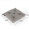 GDFStudio Bryson Outdoor Water Resistant Fabric Tufted Chair Cushion with Fasteners - 3 of 4