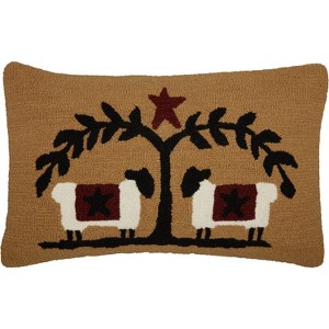 Sheep and Star Hooked Pillow 14x22 VHC Brands - 1 of 4