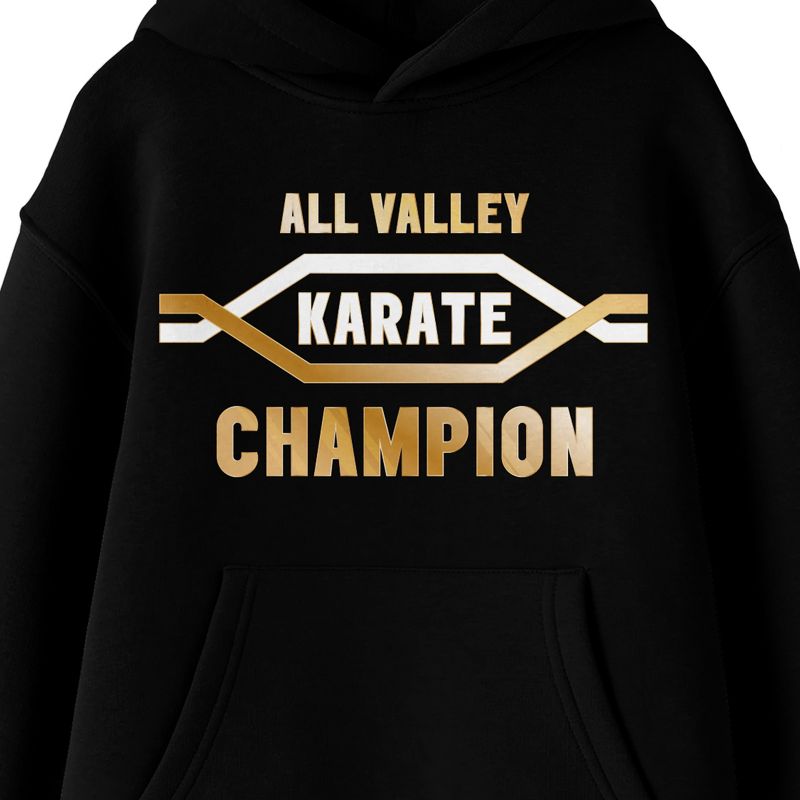 Cobra Kai All Valley Karate Champion Long Sleeve Black Youth Hooded Sweatshirt, 2 of 4
