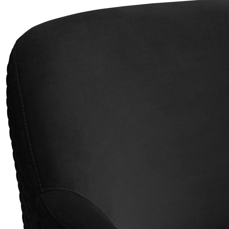 Studio 55D Ames Quilted Onyx Velvet Swivel Chair, 3 of 10