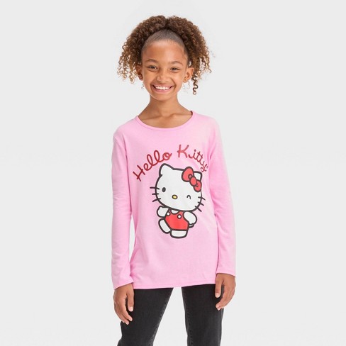 Girls' Hello Kitty Long Sleeve Graphic T-Shirt - Pink XS