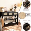 43.3 in. Rectangle Wood Console Table with 3 Top Drawers and 2 Open Shelves - 3 of 4