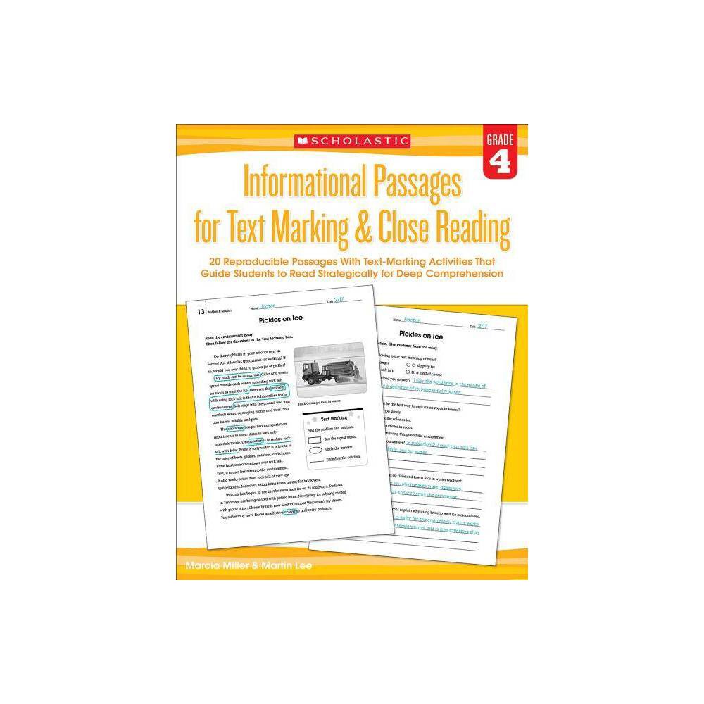 Informational Passages for Text Marking & Close Reading: Grade 4 - by Marcia Miller & Martin Lee (Paperback)