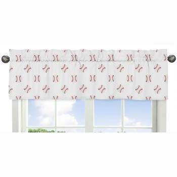 Sweet Jojo Designs Window Valance Treatment 54in. Baseball Patch Red and White