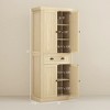 TIRAMISUBEST 72" Farmhouse Pantry Cabinet - Freestanding Storage with 4 Soft-Close Doors, Adjustable Shelves & Drawer, Natural Wood - 3 of 4