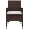vidaXL 3 Piece Patio Dining Set with Cushions Poly Rattan and Glass - 4 of 4