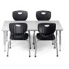 Table and Chair Set - NAAR Black 14" Chair - Gray 24 X 48 Table - Gray Large Legs - 2 of 4