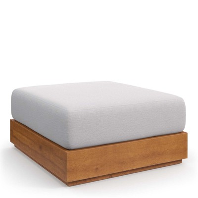 Modway Tahoe Outdoor Patio Acacia Wood Ottoman