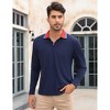Men's Long Sleeve Polo Shirts Regular Fit Collared T-Shirt Casual Workout Golf Shirts - 2 of 4