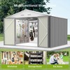 8.6'x10.4' Outdoor Storage Shed, Large Garden Shed, Updated Reinforced and Lockable Doors Frame Metal Storage Shed for Patiofor Backyard, Patio,Grey - 3 of 4