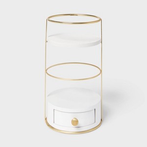 White and Gold Countertop Round Organizer - Brightroom™ : Target