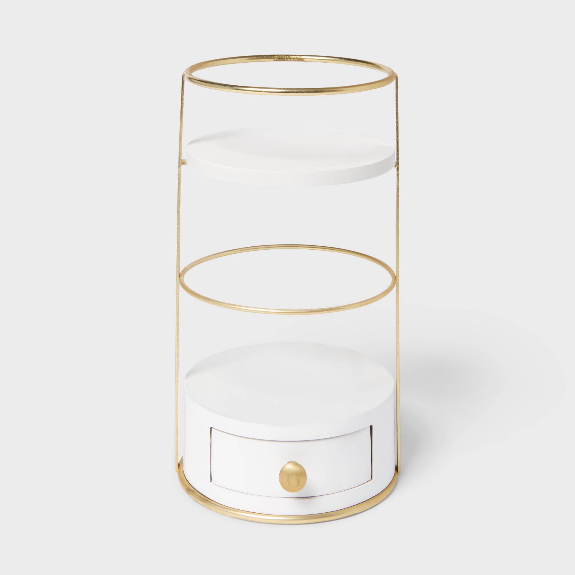 White and Gold Countertop Round Organizer - Brightroom™