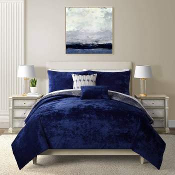 Geo Comforter Set Navy Blue - Lanwood Home
