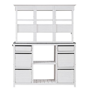NicBex Outside Potting Bench Table with Multiple Drawers and Open Storage Shelves Farmhouse Garden Work Bench Station Outdoor - 1 of 4