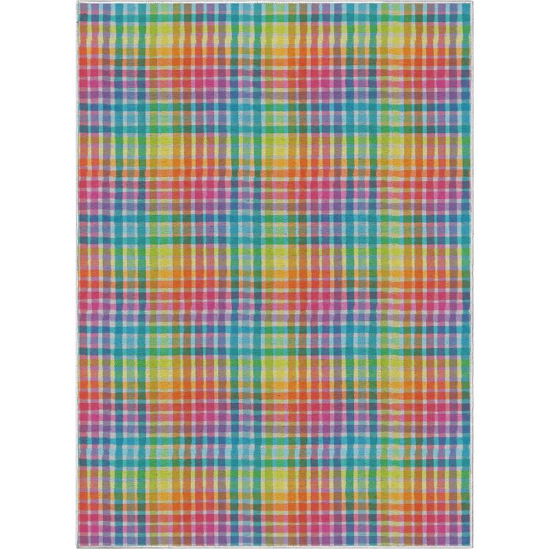Crayola Multi Plaid Multicolor Area Rug by Well Woven, 1 of 9