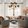 Rennnsan Lissane 41" W 8 -Light Dimmable Mid-Century Tiered Chandelier in Black & White & Brown - 4 of 4