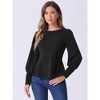 INSPIRE CHIC Women's Lantern Long Sleeve Babydoll Peplum Tunic Top - 3 of 4