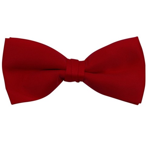 Thedappertie Young Boy's Dark Burgundy Solid Color Pre-tied Adjustable  Length Banded Bow Tie : Target