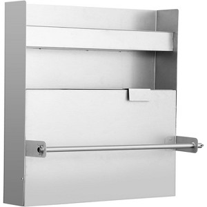 GustoWave Wall-Mounted 3-Tier Organizer Cabinet, Flip Up Work Tray with Paper Towel Rack, Trailer Door Cabinet Organizer for Garage - 1 of 4