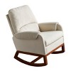 Upholstered Rocking Chair With Padded Seat And Solid Wood Base,Comfortable Linen Rocker Office Rocking Armchair,Living Room Chair-Cuddlewood - 3 of 4