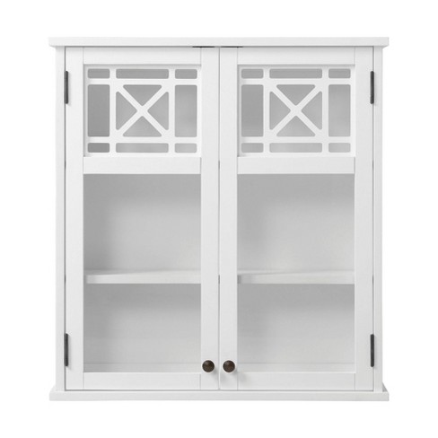 Dalila Modern Wall-Mounted Bathroom Storage Cabinet with Double Doors and Open Shelf Darby Home Co Finish: White