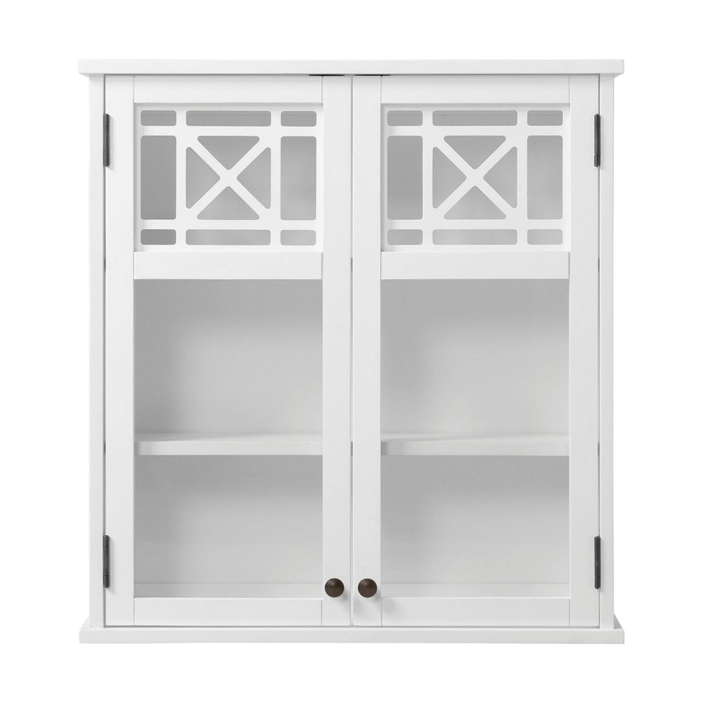 Photos - Wardrobe 27"x29" Derby Wall Mounted Bath Storage Cabinet with Glass Doors White - Alaterre Furniture
