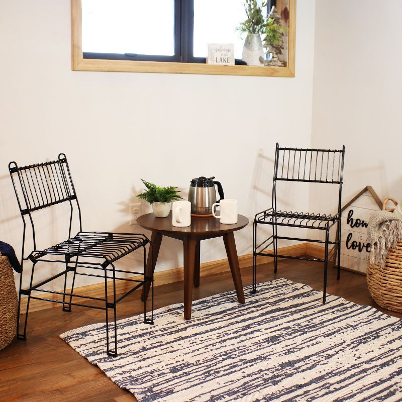 Sunnydaze Indoor/Outdoor Furniture Steel Wire Dining Chair - Black, 3 of 14