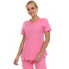 Medichic Scrubs Women's V-Neck Notch Fashion Stretch Scrub Top with Two Pockets, Flex Easy Care Fabric - 3 of 4