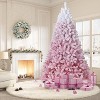Snow Flocked Christmas Tree, Artificial Xmas Fir Tree with Warm White LED Lights,  Sturdy Metal Stand - 2 of 4