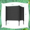 Costway Outdoor PVC Privacy Panels 2-Pack Picket Fence W/ 3 Cuspidal Foot Stakes White\Black - 3 of 4