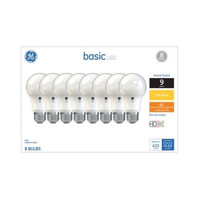 General Electric 8pk 40W Basic SW LED Light White