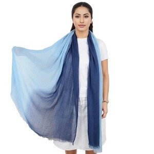 Alilang Lightweight Cotton Linen Scarf Gradient Colors Long Travel Scarf Wrap Shawl for Women 74.8" x 35.4" - 1 of 4