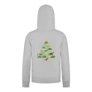 Everyday Kids Christmas Collection Dinosaur Tree Boys Zip Up Hoodie – Holiday Sweatshirt - 1 of 4