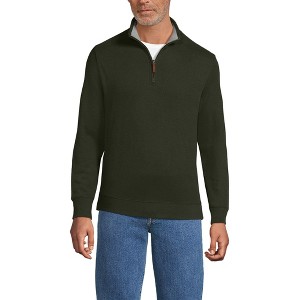 Lands' End Men's Bedford Rib Quarter Zip Sweater - 1 of 4