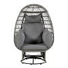 Gulches Outdoor Swivel Chair,Rattan Egg Patio Chair with Rocking Function for Balcony,Poolside and Garden (Gray Wicker+Gray Cushion) - 4 of 4