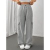 Womens Sweatpants 4 Pockets Mid Rise Cargo Pants Boxy Boyfriend Style Loose Fit Straight Leg Pants - 4 of 4