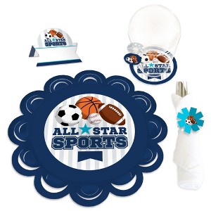 Big Dot of Happiness Go, Fight, Win - Sports - Baby Shower or Birthday Party Paper Charger & Table Decorations Chargerific Kit for 8 - 1 of 4