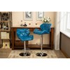 DOMETOUR Contemporary Faux Leather Bar Stools Adjustable Height Set of 2 - 3 of 4