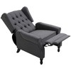 Metal Adjustable Wingback Recliner with Footrest and Tufted Linen Upholstery - 2 of 4