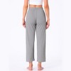 INSPIRE CHIC Women's Wide Leg High Waist Ribbed Knit Casual Bottoms Drawstring Palazzo Pants - 4 of 4