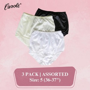 Carole Women's 100% Nylon Classic Full Cut Fit High Rise Panties -3 Pack - 1 of 4